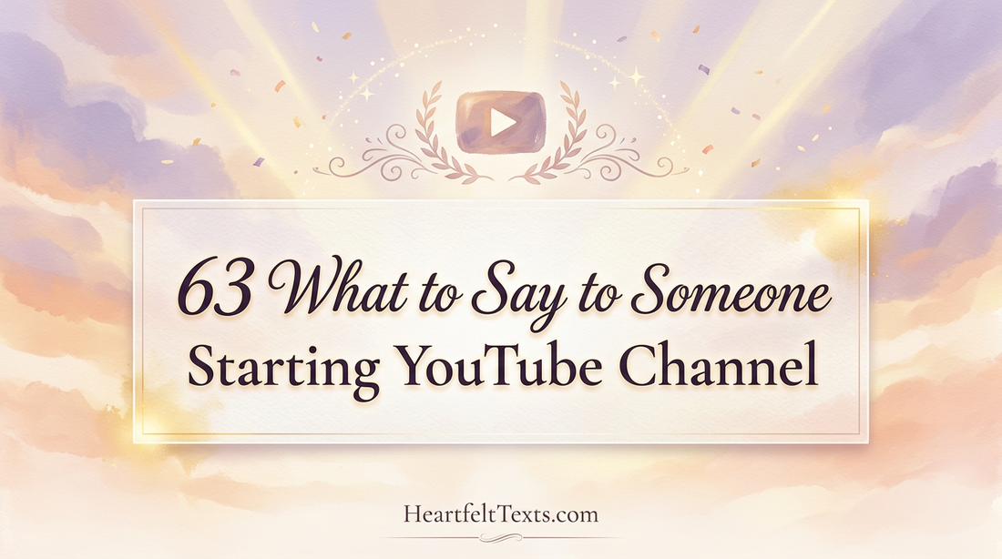 63 What to Say to Someone Starting YouTube Channel