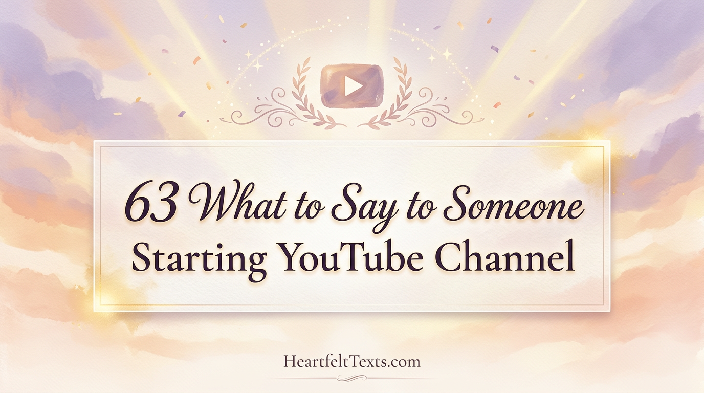 63 What to Say to Someone Starting YouTube Channel