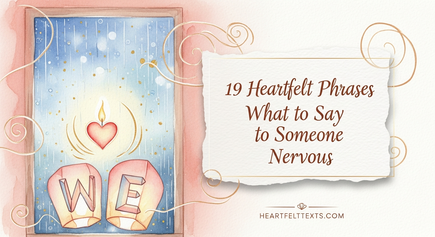 19 Heartfelt Phrases What to Say to Someone Nervous