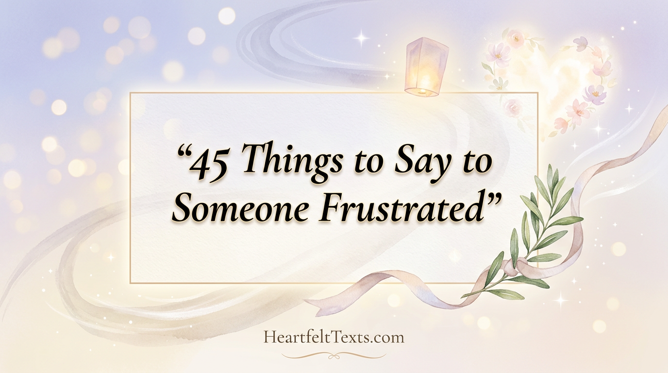 45 Things to Say to Someone Frustrated
