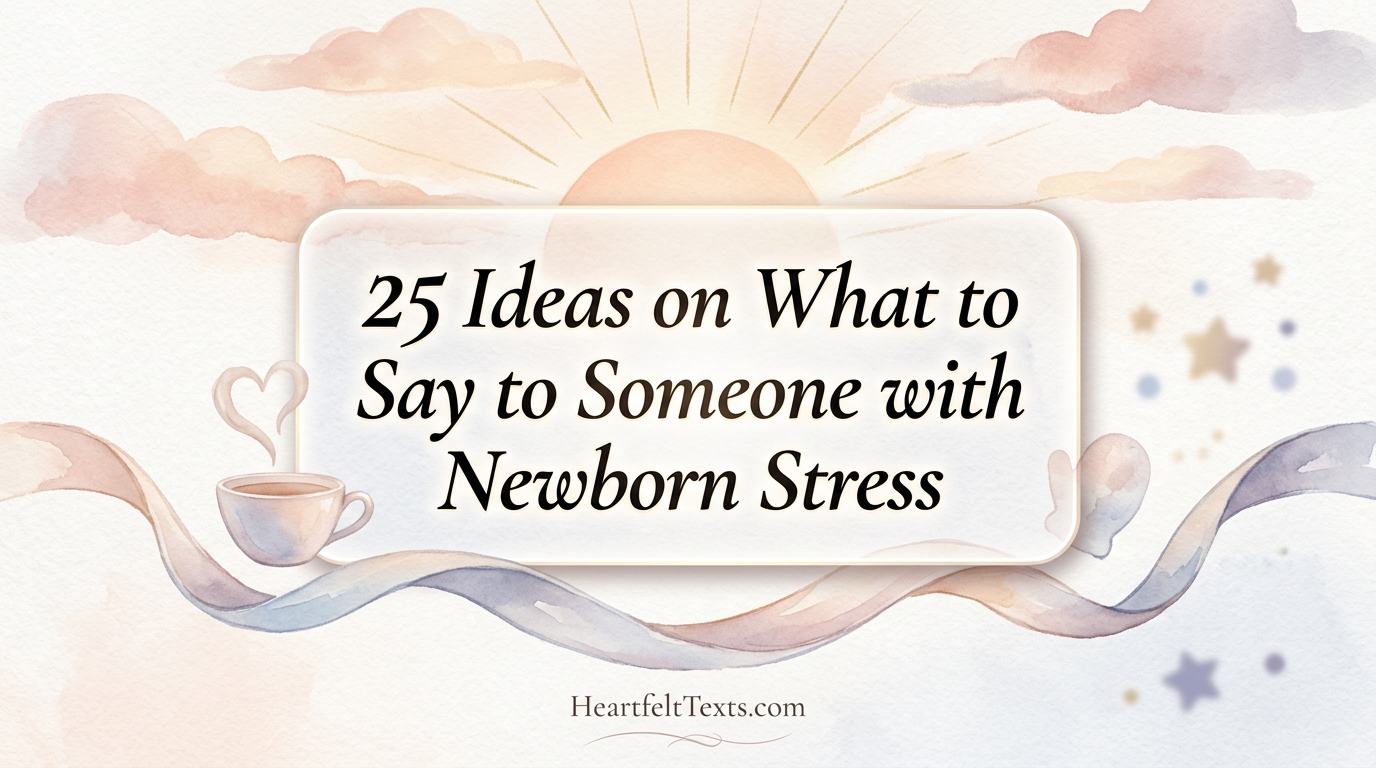 25 Ideas on What to Say to Someone with Newborn Stress