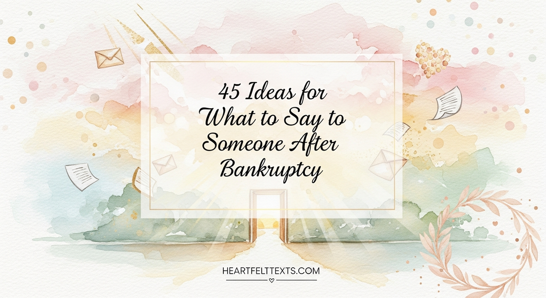 45 Ideas for What to Say to Someone After Bankruptcy