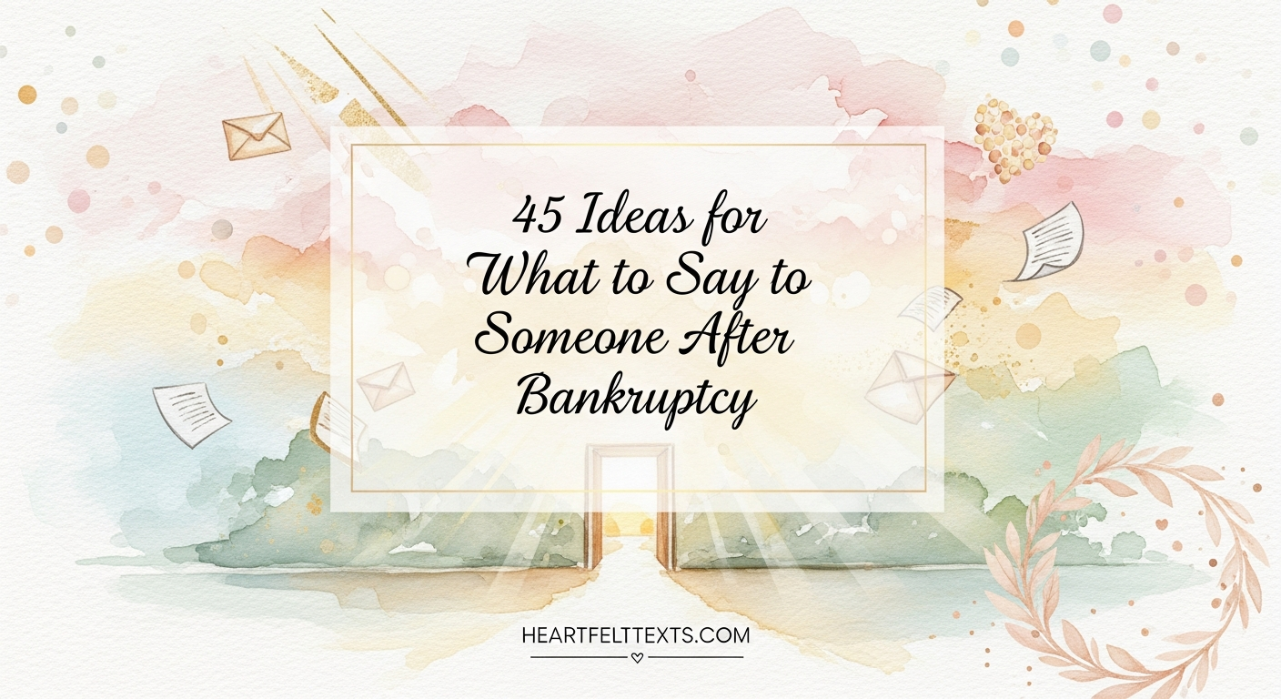 45 Ideas for What to Say to Someone After Bankruptcy
