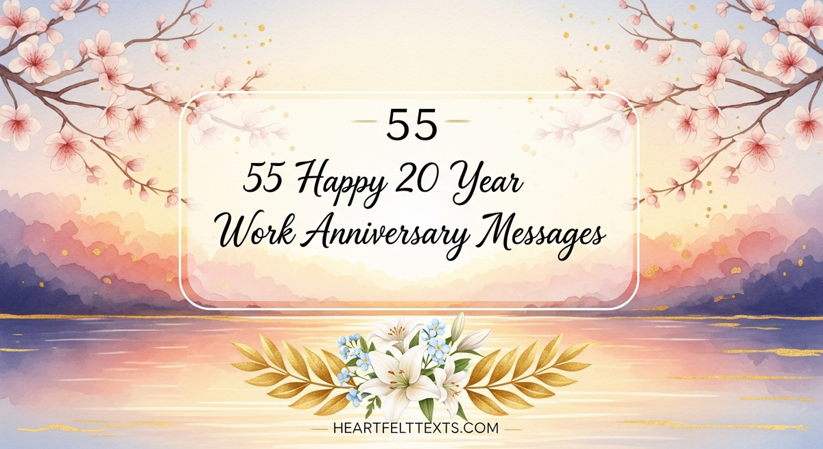 55 Happy 20 Year Work Anniversary Messages