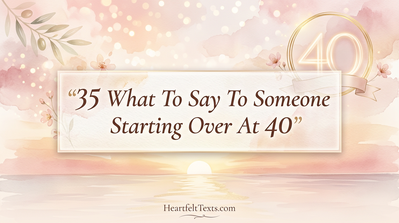 35 What To Say To Someone Starting Over At 40