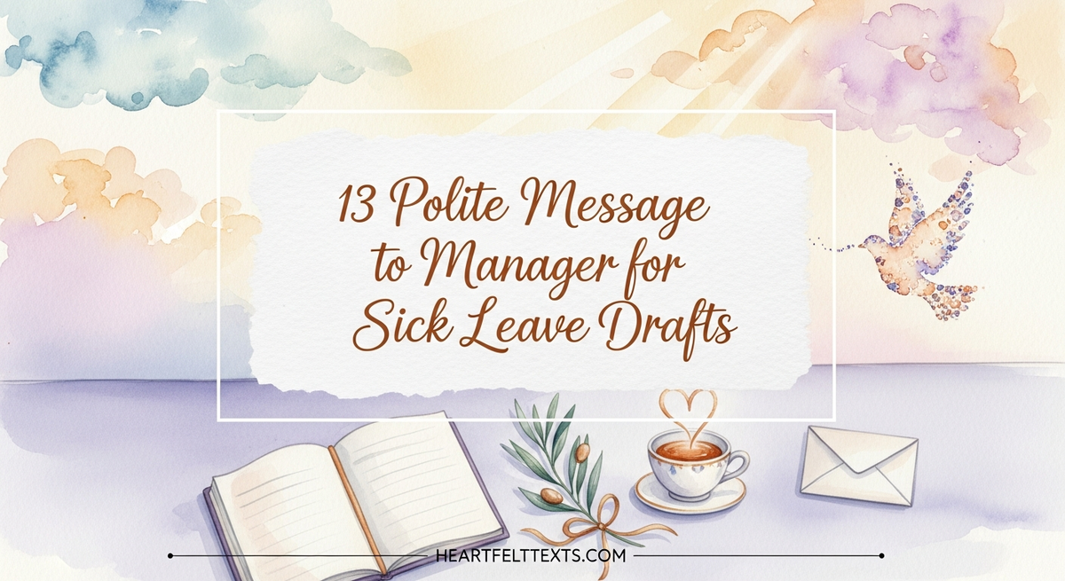 13 Polite Message to Manager for Sick Leave Drafts