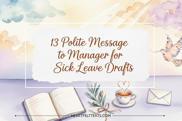 13 Polite Message to Manager for Sick Leave Drafts