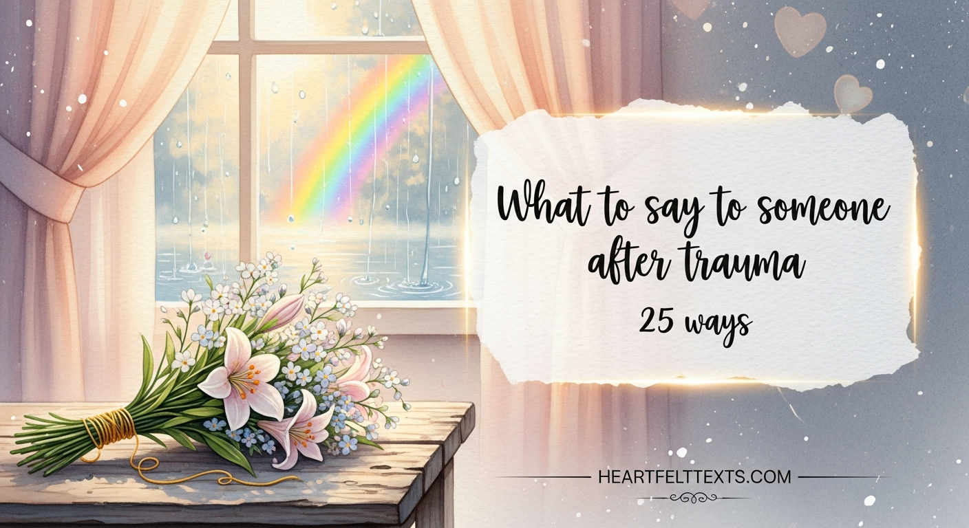 What to say to someone after trauma 25 ways
