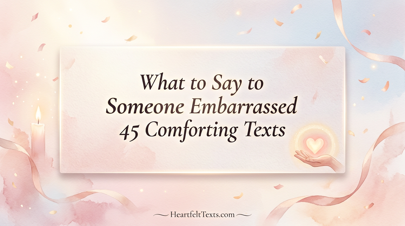 What to Say to Someone Embarrassed 45 Comforting Texts