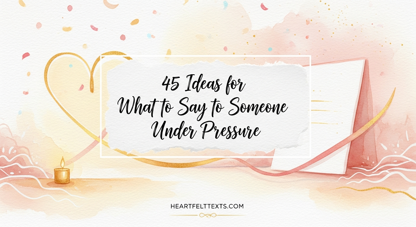 45 Ideas for What to Say to Someone Under Pressure