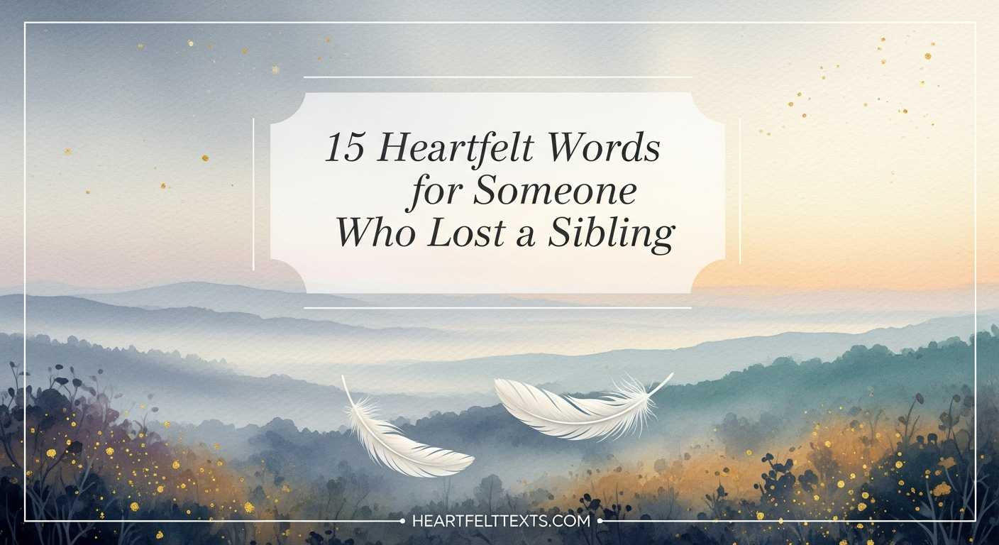 15 Heartfelt Words for Someone Who Lost a Sibling